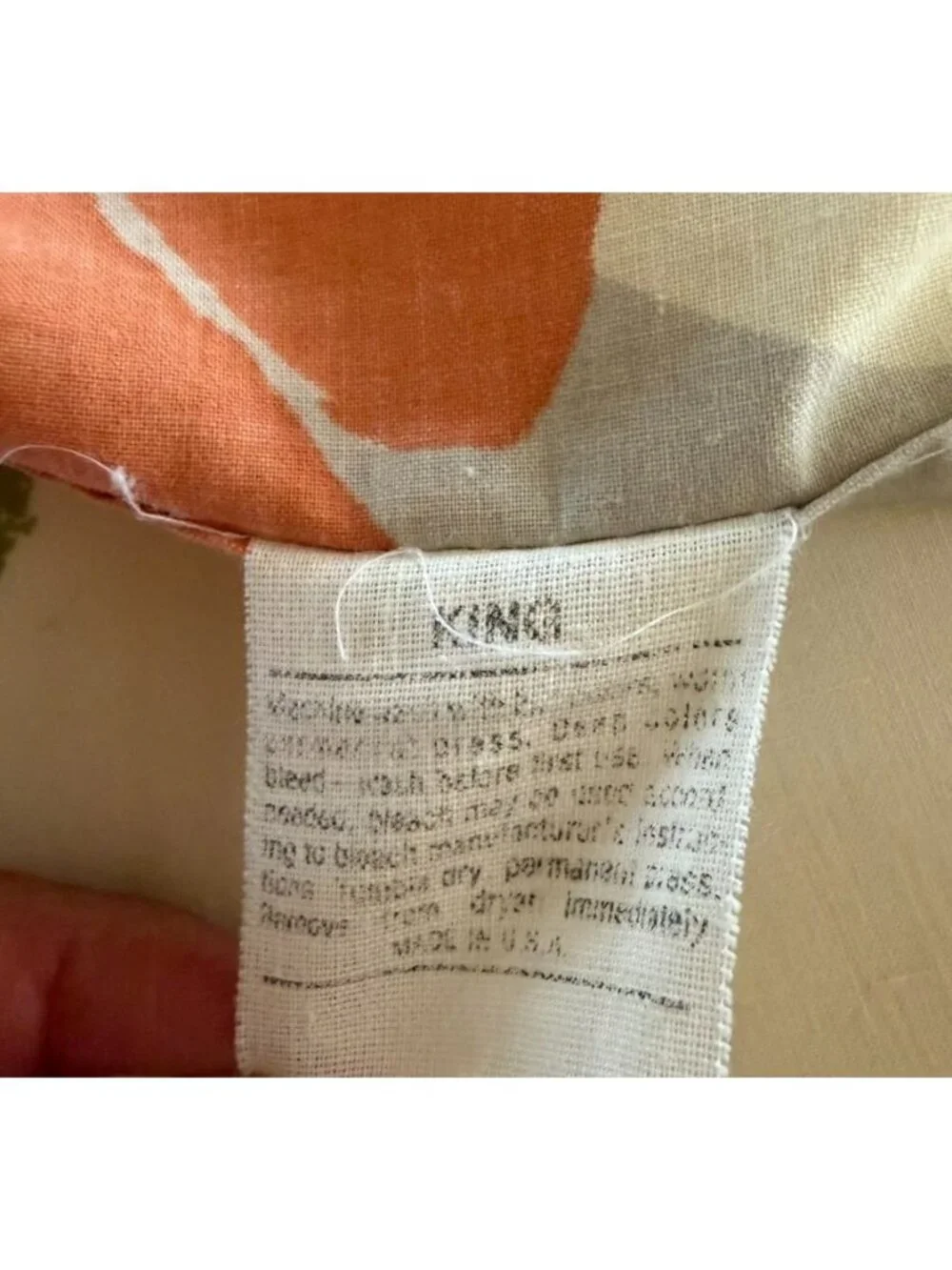 Vintage 1970s Modernist Fieldcrest/Marimekko King Flat & 2 Standard Pillowcases